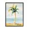 Stupell Industries Palm Tree with Coconuts on Beach Sand in Black Frame Wall Art
